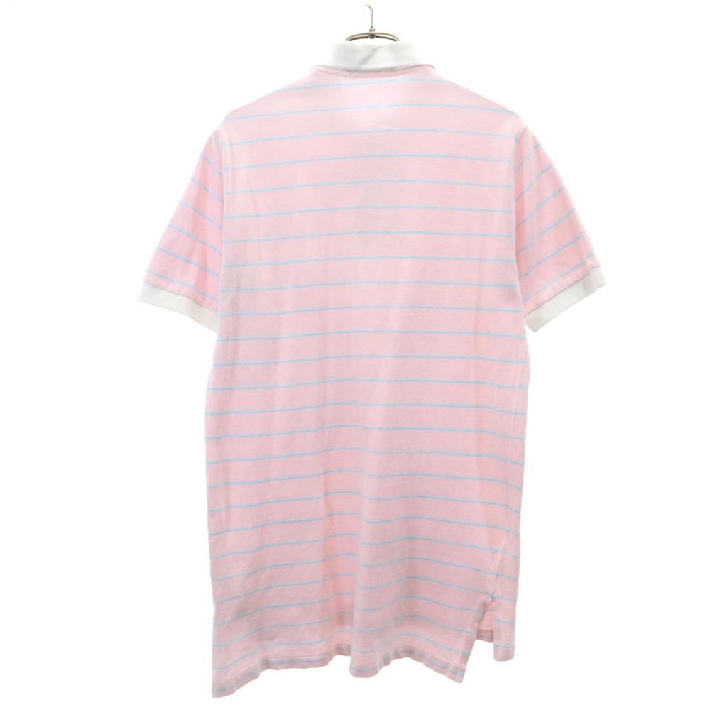 Polo by Ralph Lauren Border Pattern Short Sleeve Polo Shirt M Pink Fawn Men's Used