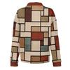 Damen Retro Street Lazy V-Ausschnitt Langarm Knopf Kariert Druck Pullover Top