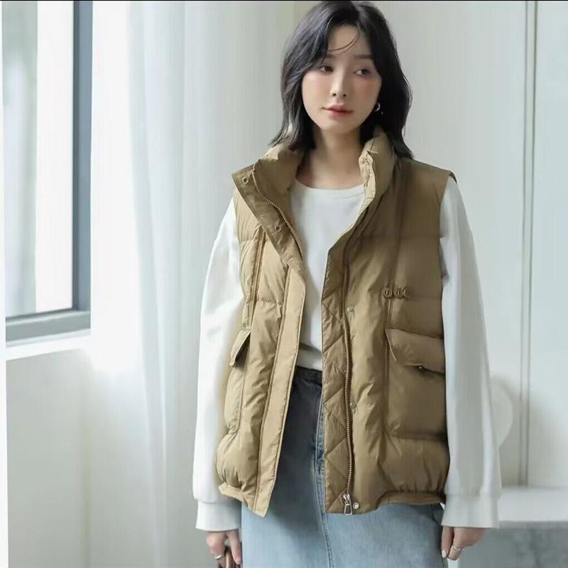 Down vest women's 2024 new style duck down jacket short down jacket women's vest hair vest jacket
