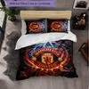 Juego de Cama de 3 Piezas con Patrón del Manchester United Suave Microfibra Funda Nórdica con Fundas de Almohada para Dormitorio