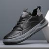 Neue Schuhe für Herren Echtleder Freizeitschuhe Trend Sportstil Atmungsaktive Rindslederschuhe Jugend Schnür-Sneakers