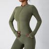 Women's Zipper Long Sleeve Yoga and Fitness Set - Autumn/Winter Slim Fit Sportswear