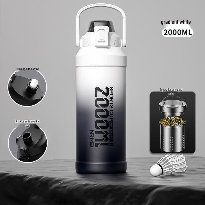 Youluo 2L Outdoor Insulated Water Bottle with Straw
