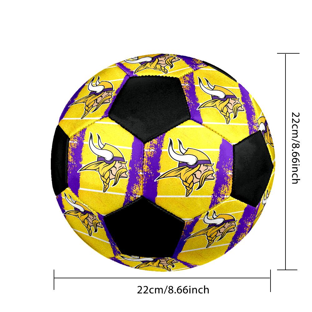 Minnesota Vikings Indoor Soccer Ball Colorful All Ages Size 5 Machine Stitched PVC Competition Ready Durable High-Bounce