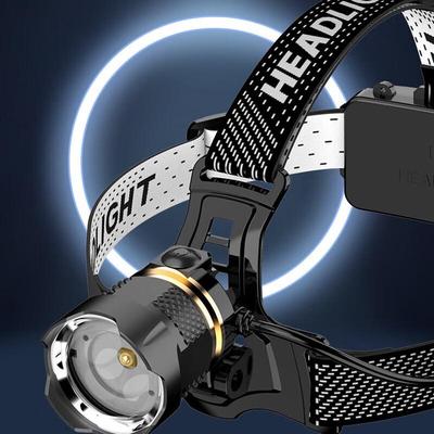 UOSU Rechargeable Type-C Zewnętrzna latarka czołowa z zoomem i białym laserem