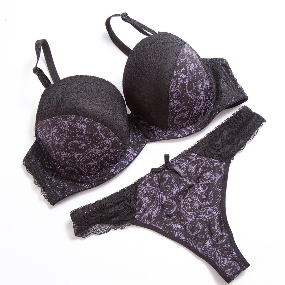 Buy Sexy Women Bra Panties Set Plus size Floral Lace Bralette Briefs