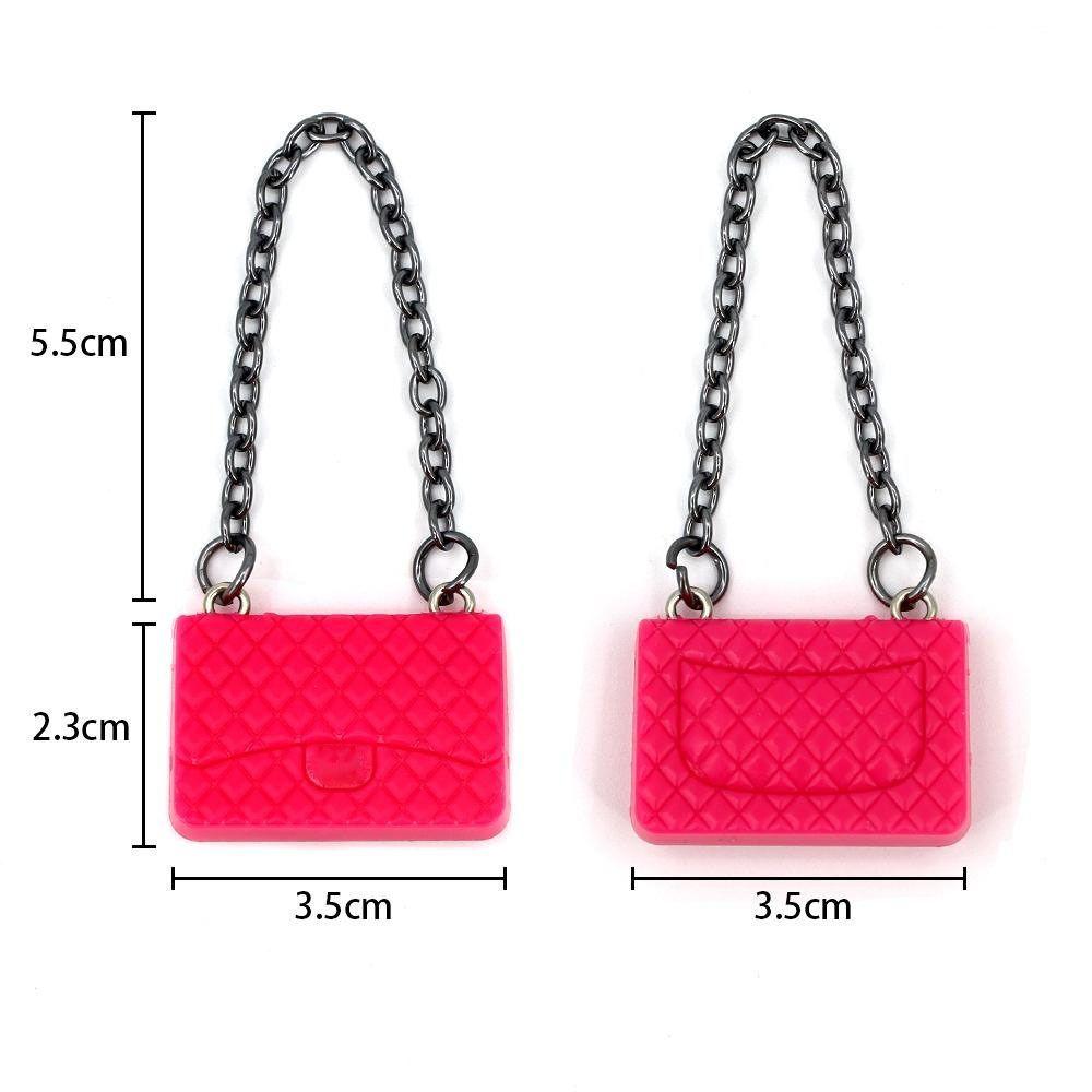 10 Styles Doll Purse Handbag Fashion Lady Leather Bag Dollhouse Chain Handbag for 1/6 Doll
