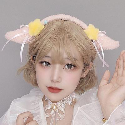 Serre-tête Style Lolitas en peluche, oreilles de mouton, Costume de Cosplay, coiffure de fête d'halloween pour femmes, Anime Expo, couvre-chef mignon