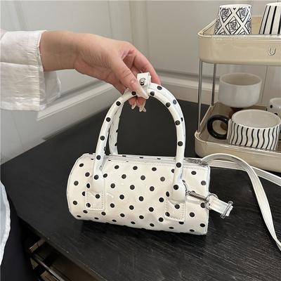 Damen lässige vielseitige gepunktete Bowlingtasche, Handtasche Schultertasche Umhängetasche, Tasche für Verabredungen und Pendeln