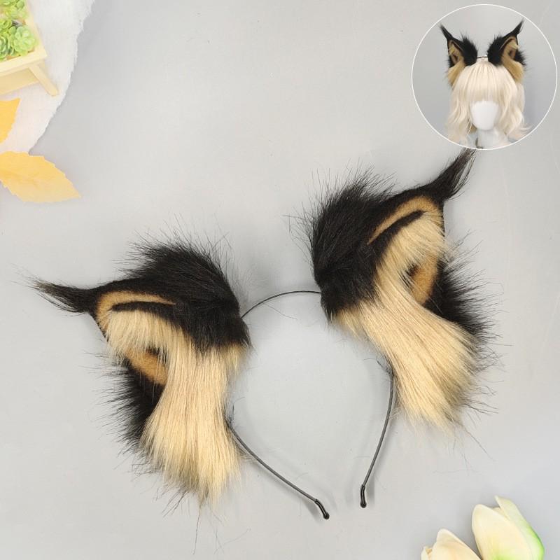 Flauschiges Tierohren-Stirnband Cosplay Anime Convention - Fuchs Wolf Luchs Ohren Aus Weichem Plüsch Verstellbar Eine Größe