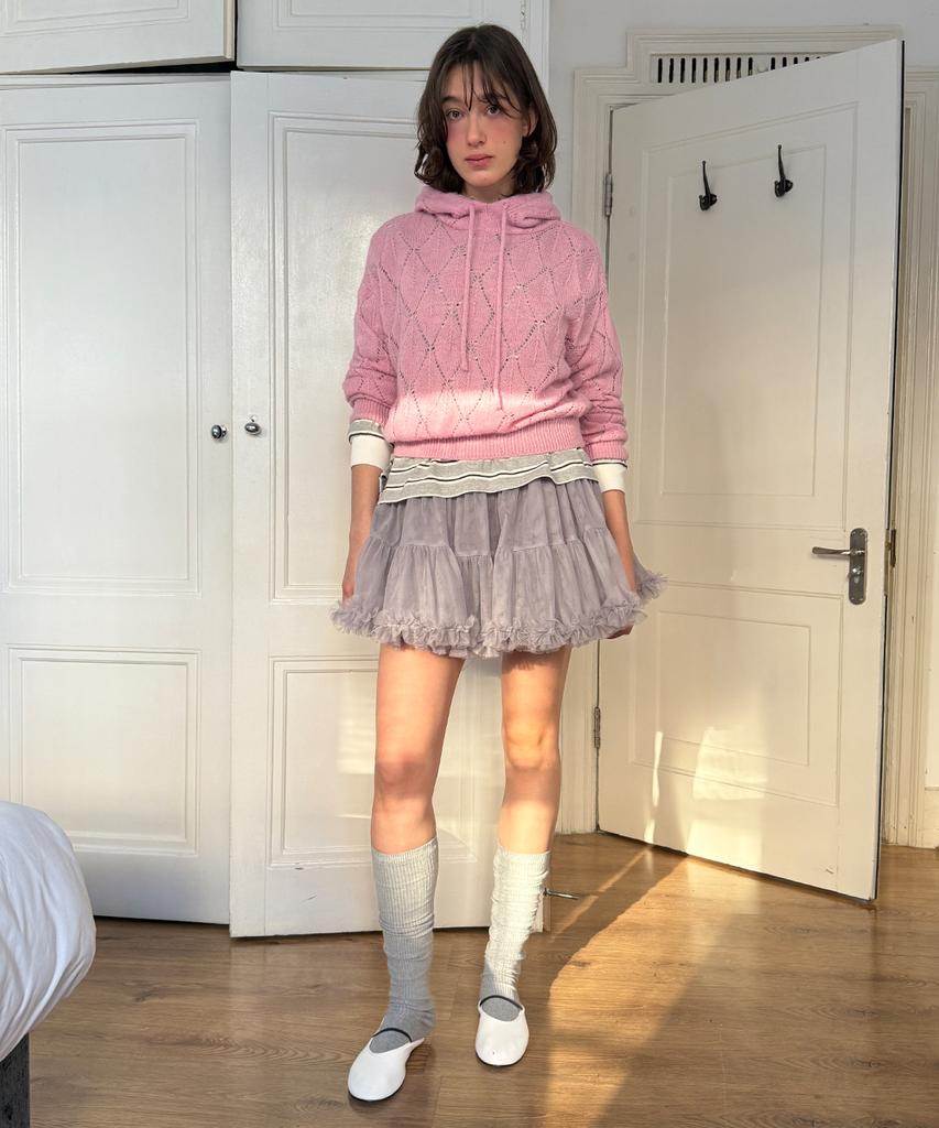 SINOON Diamond Hooded Knit (Lavender)