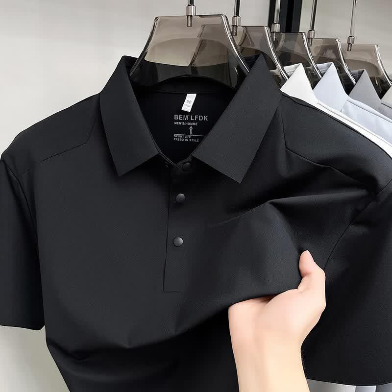 JEEP SPIRIT Men s Ice Silk Business Casual Polo Shirt 3XL
