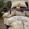 Vintage Floral Duvet Cover A Class Soft Linen Cotton Breathable Skin Friendly Quilt Cover Retro Floral Bedding For Bedroom