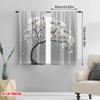 Set Of 2 Flat Printing Curtain White Flower Tree Protecting Privacy Birthday Party Use Room Parties Decor Polyester