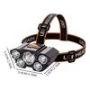 USB Rechargeable LED Headlamp 5 Lamp Beads 4 Modes Built-in Rechargeable Lithium Battery Lightweight Headlight Elastic Headband