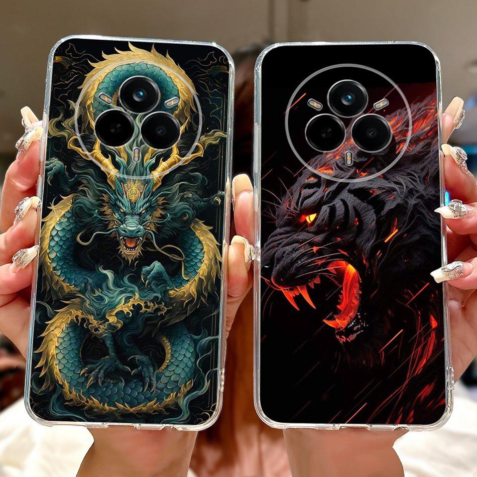 For Realme 14 Pro 14Pro+ Elegant Floral Cat Printed Phone Case For Realme 14 Pro Plus 14Pro 5G Soft Silicone TPU Cases