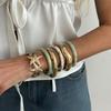 Pastoraler Stil Öltropfenblume Feder Armreif, Ins Ozeanstern Glänzender Handschmuck Für Frauen