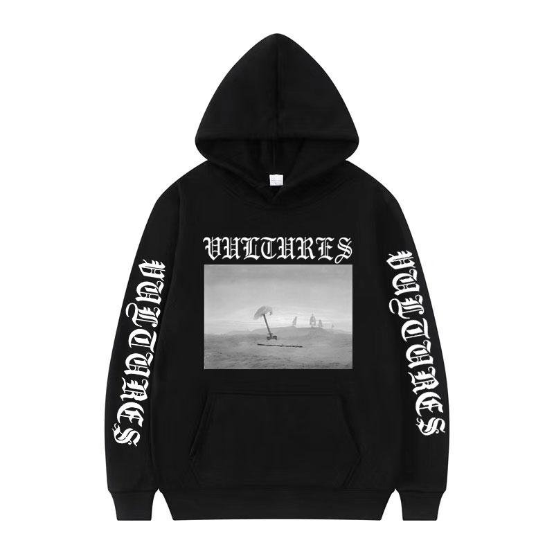 Kanye West Vultures New Song and Album Cover Hoodie Men Women Retro Casual Long Sleeve Sweatshirt Hip Hop Cozy Pullovers Hoodies