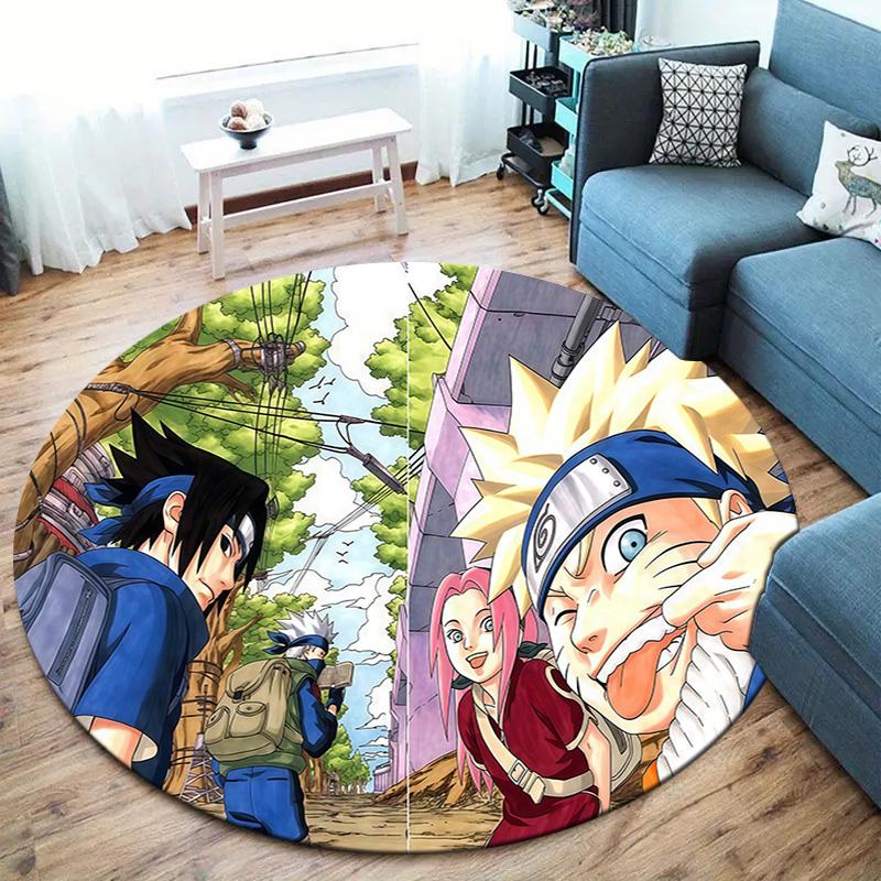 Naruto Round Area Rug Carpet Rug For Living Room Bedroom Sofa Playroom Decor Nonslip Floor Mat
