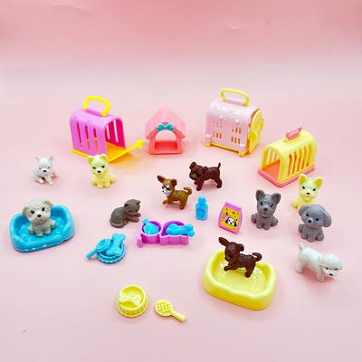 Dollhouse Item Kawaii Mini Dog Doll Accessories Puppy Cat Set Plastic Mini Items Toys for Children 3+ Funny Educational Toy
