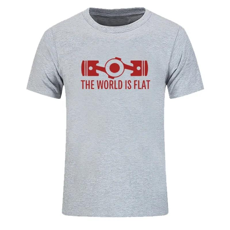 New Summer The World Is Flat Engine T Shirt Short Sleeve Custom T-shirts New Style Men O-neck Cotton T Shirts Fashion Streetwear