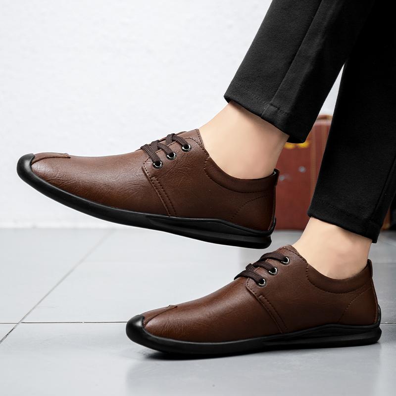 Men's Casual Shoes Cow Split Leather Vintage Mens Shoes Oxford Shoes For Men Designer Flats Wedding Formal Dress Footwear Male