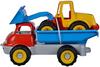 LKW Kipper with Excavator Toy Set, 29cm/36cm, Soft Rubber Tires, Sand Play Toys for Kids Ages 10 Months and Up