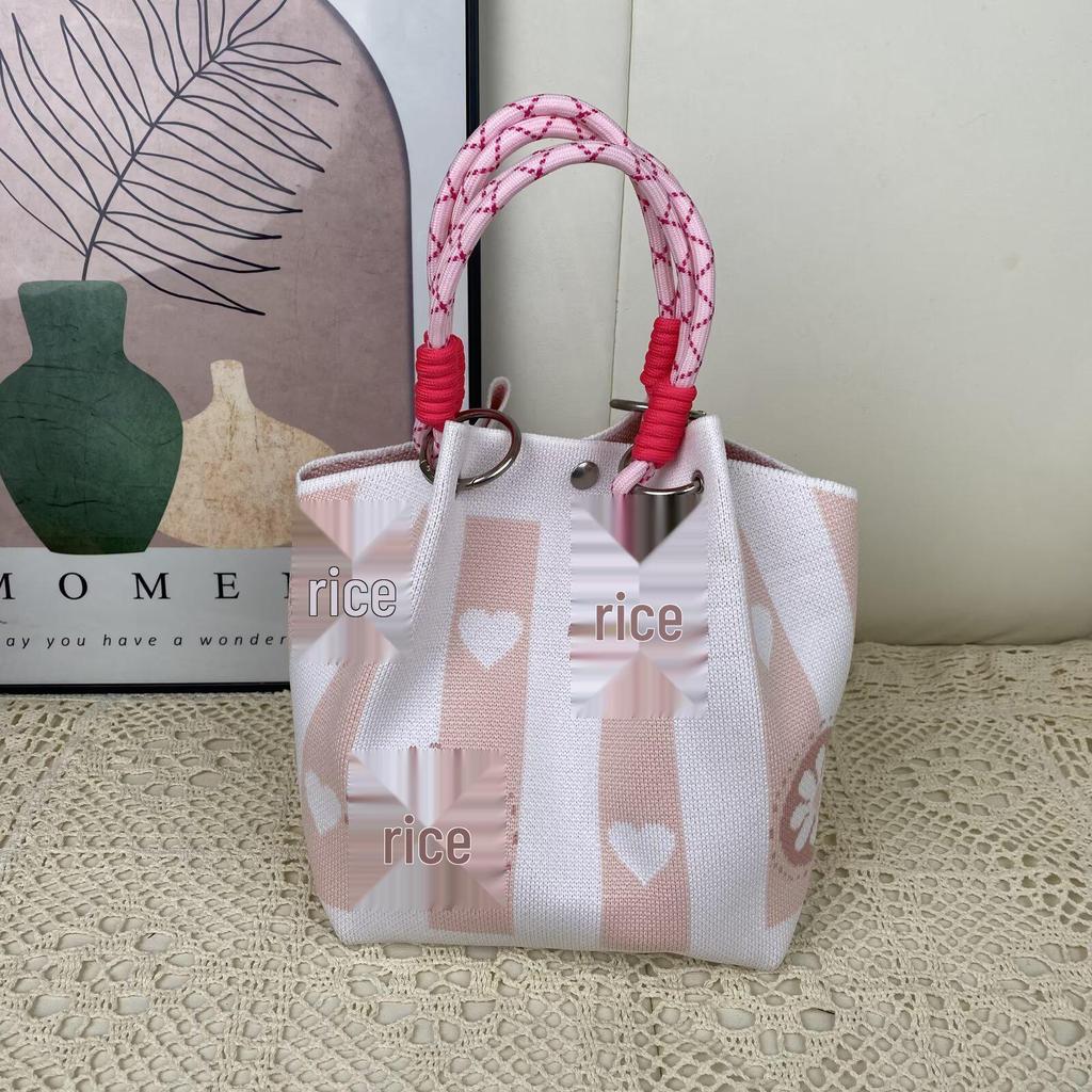 Korean Ins Knot Handbag: Stylish Spring/Autumn Bucket Bag with Large Capacity