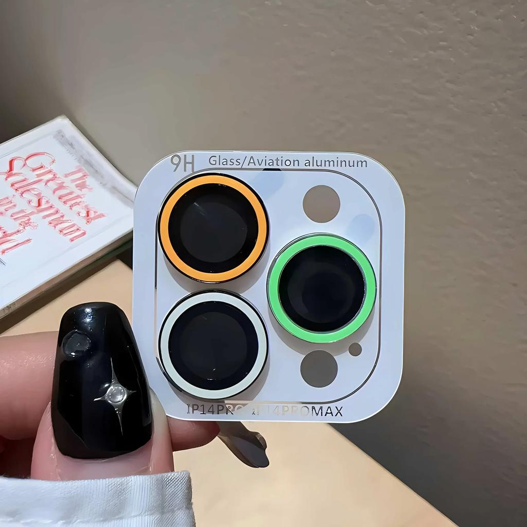 2-3Pcs Luxury Fluorescence Ceramic Camera Protect Cap For IPhone 17Pro Max Air 16 15 14 13 Plus Ring Lens Anti-scratch Glass Cap
