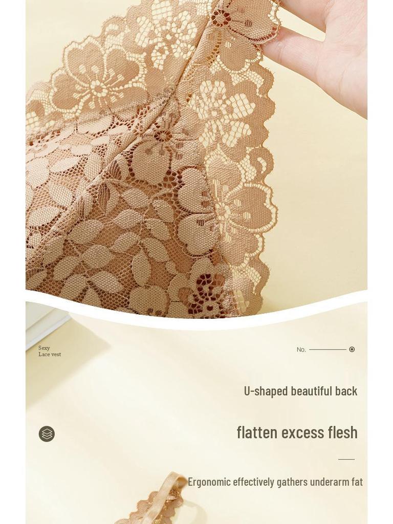 Sommer Svart Blonde Ryggløs Slim Fit Camisole: Kvinners Sexy BH uten spiler