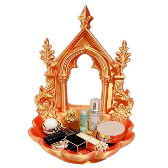 Pearlescent Jewelry Holder Texture Tray, Gothic Retro Arch Design Organizer, Tray 3D Printed Storage Box for Rings Earrings Bracelets Multi-color