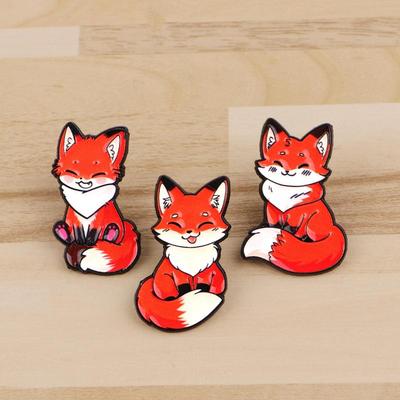 Lindos Pines Esmaltados de Zorro Broche Metálico Mochila Sombrero Bolso Insignias de Solapa Colección de Joyería Regalo