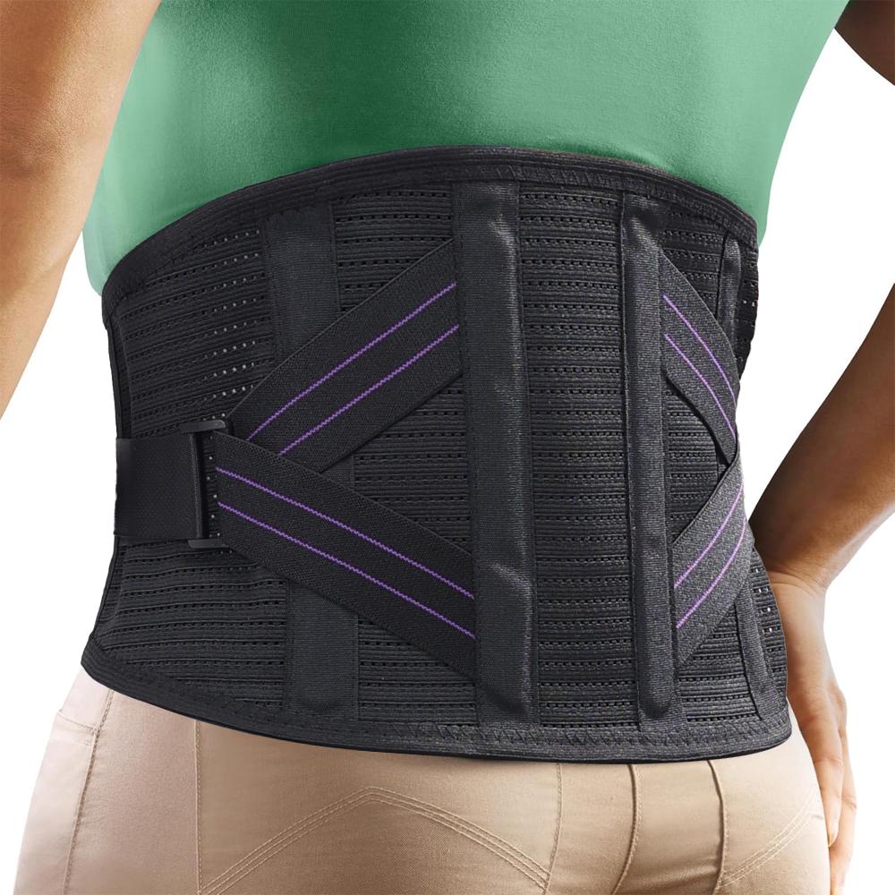 

Lower Back Brace For Back Pain Relief, Breathable Lower Back Support For Women Men, Adjustable Lumbar Support Belt With 4 Stays S