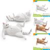 Kids Pet Cat Model Toy Pvc Realistic Drinking Cat Decor For Home And Play