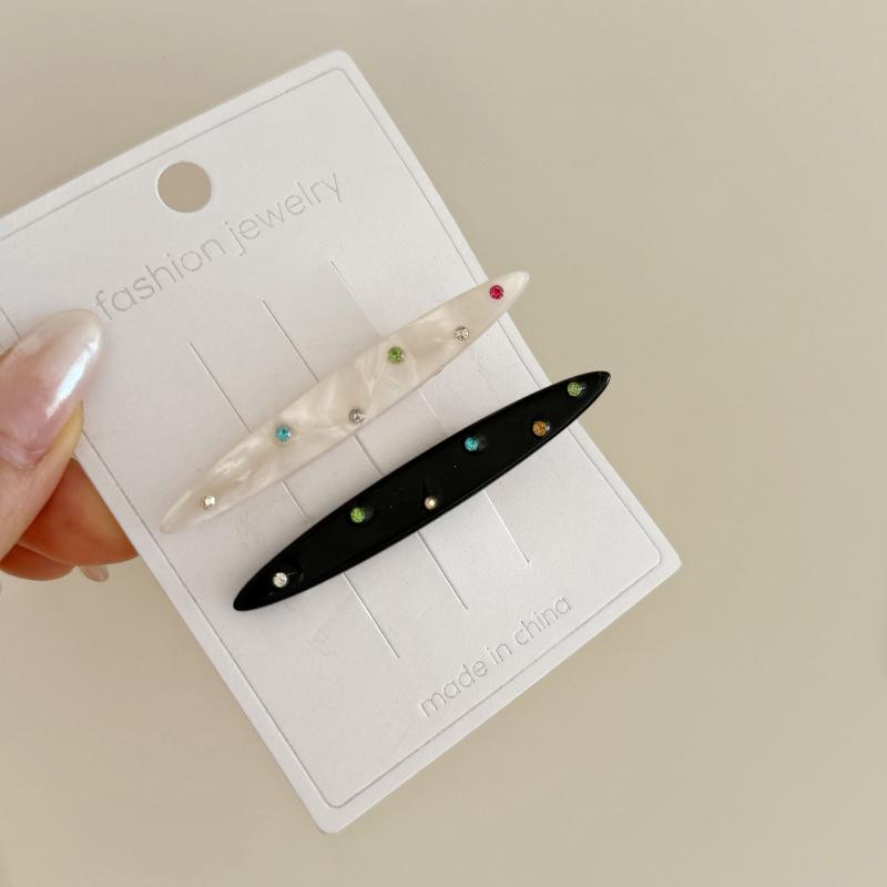 2 Stück Koreanisches Nischen-Design-Gefühl Farbe Bohren Essigsäure Haarnadel Damen Seitenpony-Clip Entenschnabel-Clip Kopfschmuck