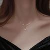 Fashion Exquisite Water Drop Zircon Necklace Female, Simple Temperament Cold Wind Collarbone Chain Neck Chain