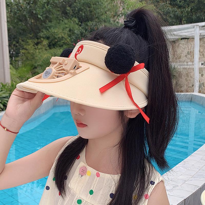 

Мультяшная детская шляпа Нечжа летняя для мальчиков и девочек защита от солнца шляпа с пустой макушкой уличная с широкими полями и вентилятором солнцезащитная шляпа