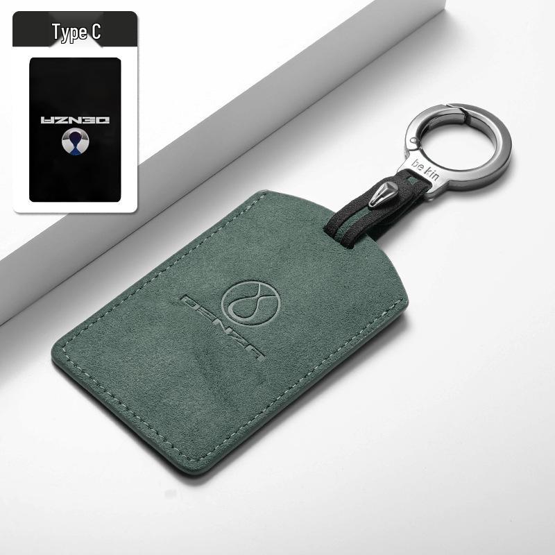 BYD D9 Suede Car Key Case - NFC Card Holder with Logo, Three-Color Protection for Men & Women