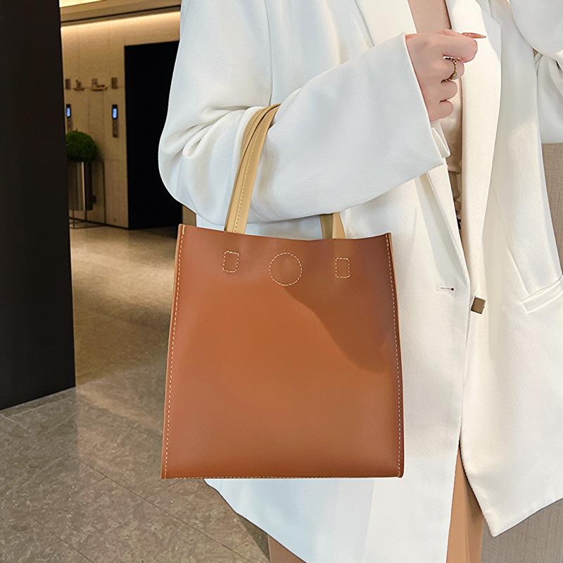 Simple Portable Casual Solid Color Tote Bag Spring 2025 Popular Bag New Trend Women's Bag Fashion Shoulder