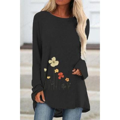 2025 Fashion Summer Women's T-shirt Simple Floral 3d Print Tshirt For Women Round Neck Long Sleeve T Shirt Ladies Tshirt Tunics