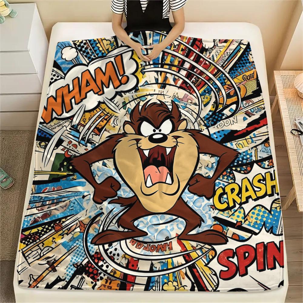 

Taz the Tasmanian Devil Print Flannel Blanket, High quality Comfortable for All Seasons, Home Decor, Warmth and Comfort 80cm x 120cm