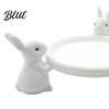 Minimalist White Rabbit Tray 3D Printed Cute Figurine, Multi-Functional Desktop Storage Holder for Headphones Jewelry Small Modern Desk Organization