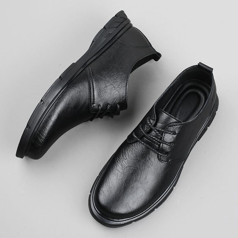 High End Brand Men's Genuine Leather Shoes Lace Up Office Business Shoes Men's Formal Shoes Commuting Work Shoes Free Delivery