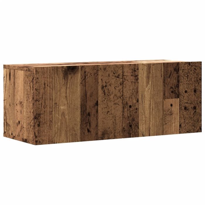 VidaXL Meuble TV mural vieux bois 80x30x30 cm bois d'ingénierie, support TV, armoire média, console TV, meuble HiFi, centre 856016