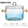 Glass Cooking Pot 1.5L 50OZ HeatResistant Borosilicate Glass Handmade Cookware Set stovetop Pot Safe for Pasta Noodle Soup Milk