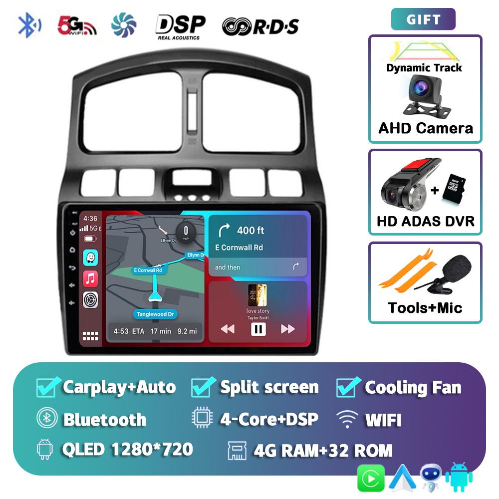 Android 14 Carplay Auto Car Radio For Hyundai Classic Santa Fe 2005 2006-2015 GPS Multimedia Video Player Head Unit 2Din Stereo