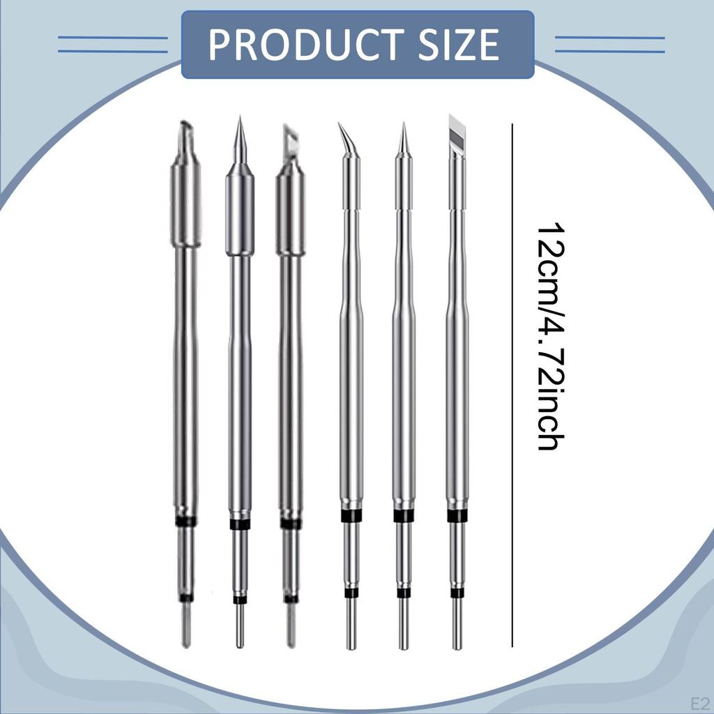 6Pcs Soldering Iron Tips Parts,Replacement Head Solder for Electronics, Electric