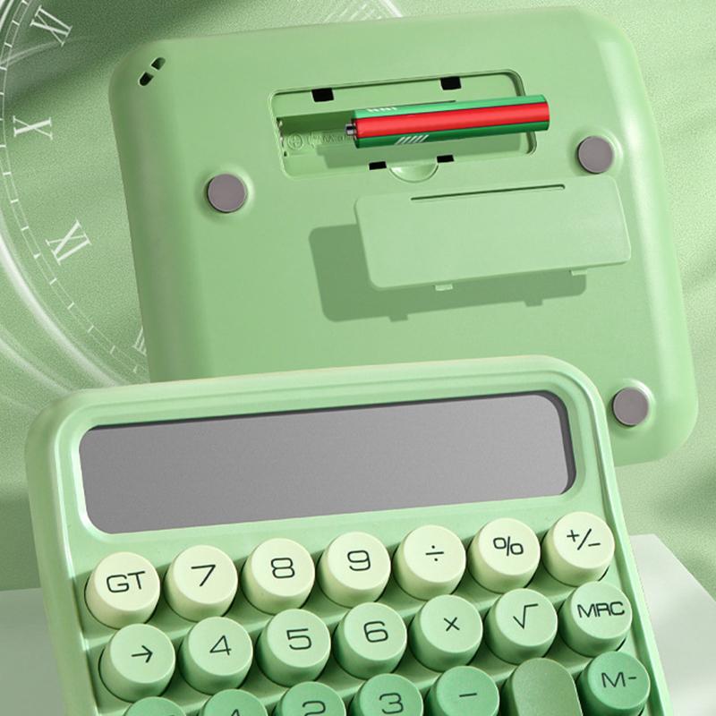 Mekanik Tuşlar Retro Daktilo Hesap Makinesi Kırtasiye Büyük Ekran Vintage Gradyan Renkli Hesap Makinesi Kullanımı Kolay Taşınabilir
