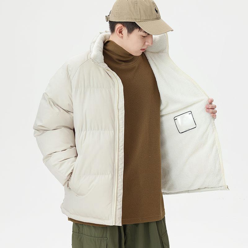 Uformell herrejakke i bomull ensfarget løs vinter daglig varm