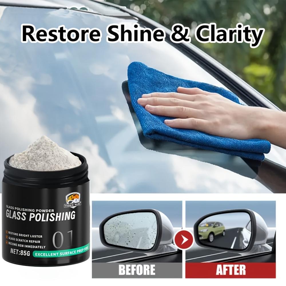 Car Glass Polishing Powder - Scratch Repair & Luster Enhancement | Restore Glass Clarity & Transparency | Suitable for Various G